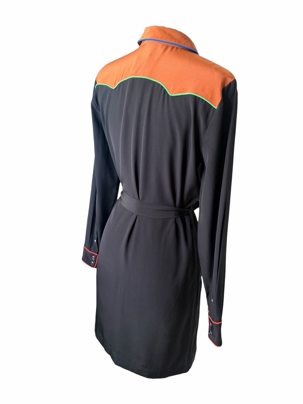 COACH New with Tags SOLID SILK BlACK SHIRT DRESS. Size 2. - Picture 6 of 15